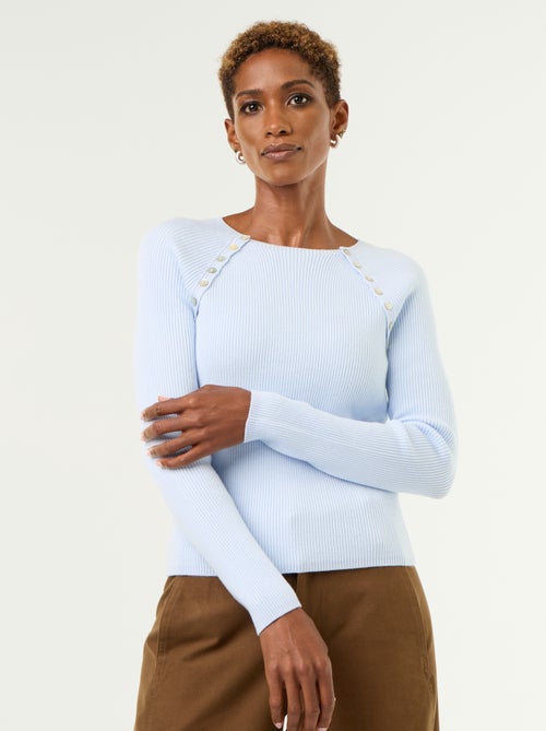 Pullover mit geknöpften Raglanärmeln - Kiabi Pullover mit geknöpften Raglanärmeln - Kiabi