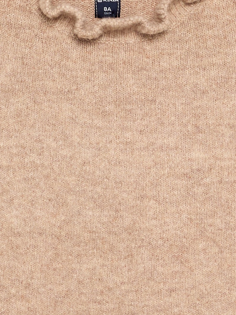 Pullover mit gewelltem Stehkragen Beige - Kiabi