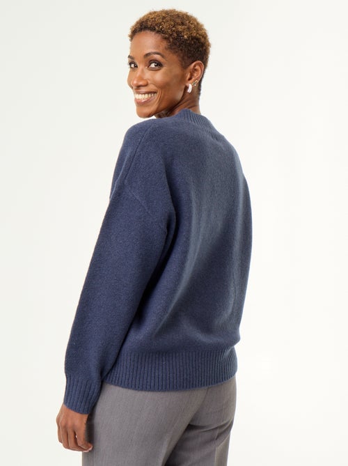 Pullover mit grossem V-Ausschnitt aus Rippstrick - Kiabi