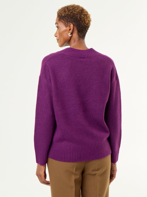 Pullover mit grossem V-Ausschnitt aus Rippstrick - Kiabi