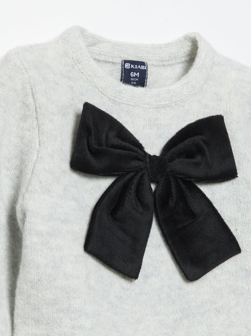 Pullover mit grosser schicker Schleife Gris - Kiabi