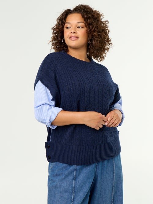Pullover mit Hemd-Effekt 2-in-1 - Kiabi