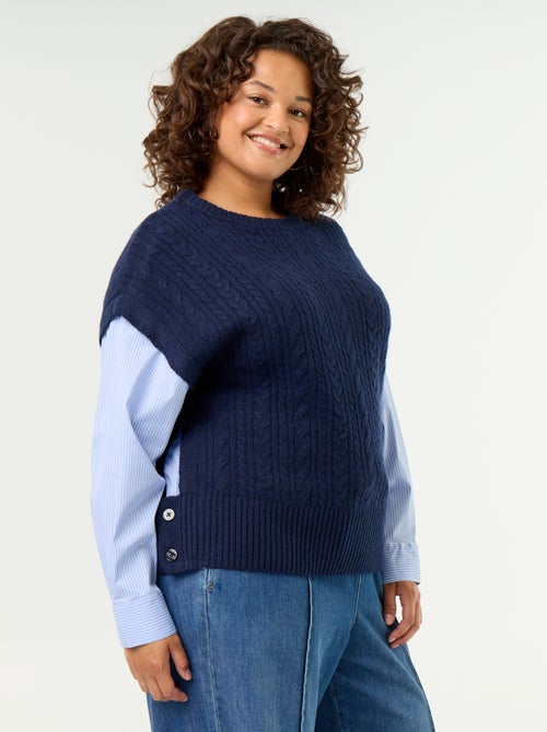 Pullover mit Hemd-Effekt 2-in-1 - Kiabi