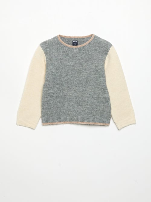 Pullover mit Kontrastärmeln - Kiabi