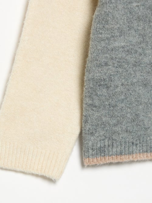 Pullover mit Kontrastärmeln - Kiabi