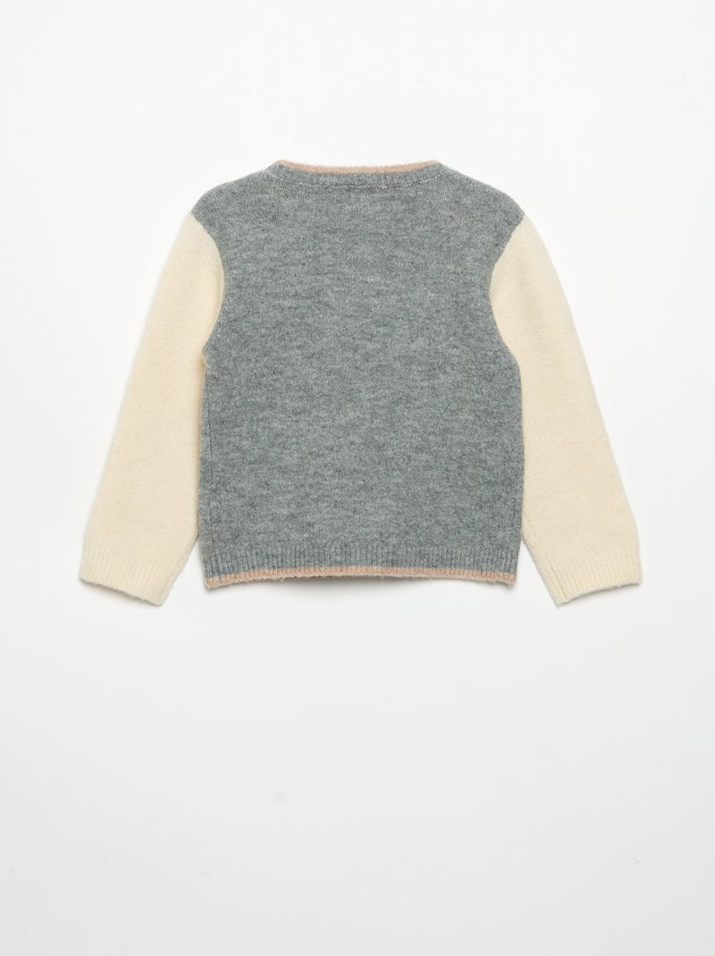 Pullover mit Kontrastärmeln Gris - Kiabi