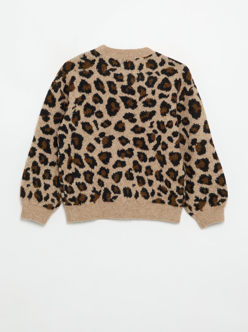 Pullover mit Leopardenmuster Beige - Kiabi