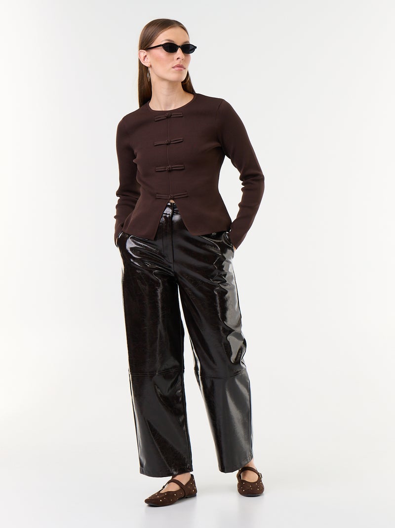 Pullover mit Mandarin-Details Marron - Kiabi