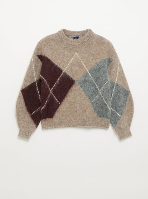 Pullover mit Rautenmuster - Kiabi