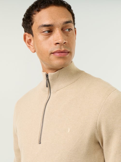 Pullover mit Reissverschluss-Stehkragen - Kiabi