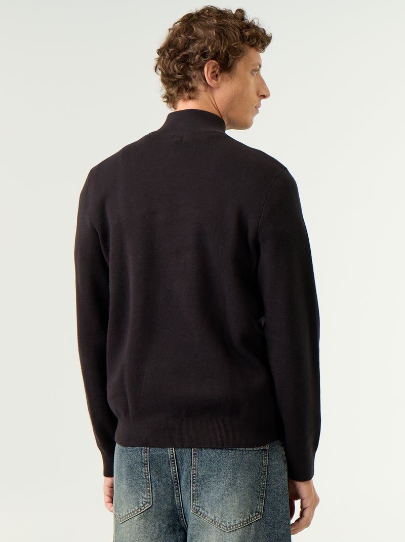 Pullover mit Reissverschluss-Stehkragen Noir - Kiabi