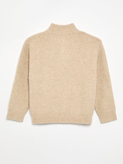 Pullover mit Reissverschlusskragen aus Grobstrick - Kiabi