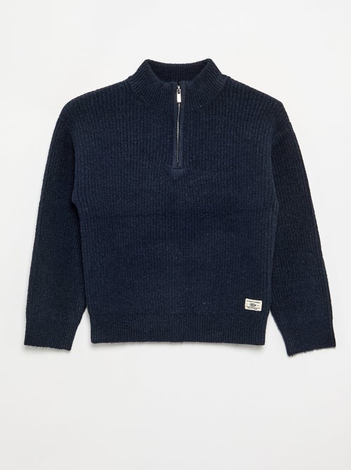 Pullover mit Reissverschlusskragen aus Grobstrick - Kiabi