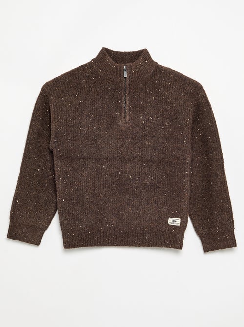 Pullover mit Reissverschlusskragen aus Grobstrick - Kiabi