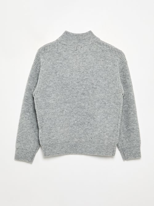 Pullover mit Reissverschlusskragen aus Grobstrick - Kiabi