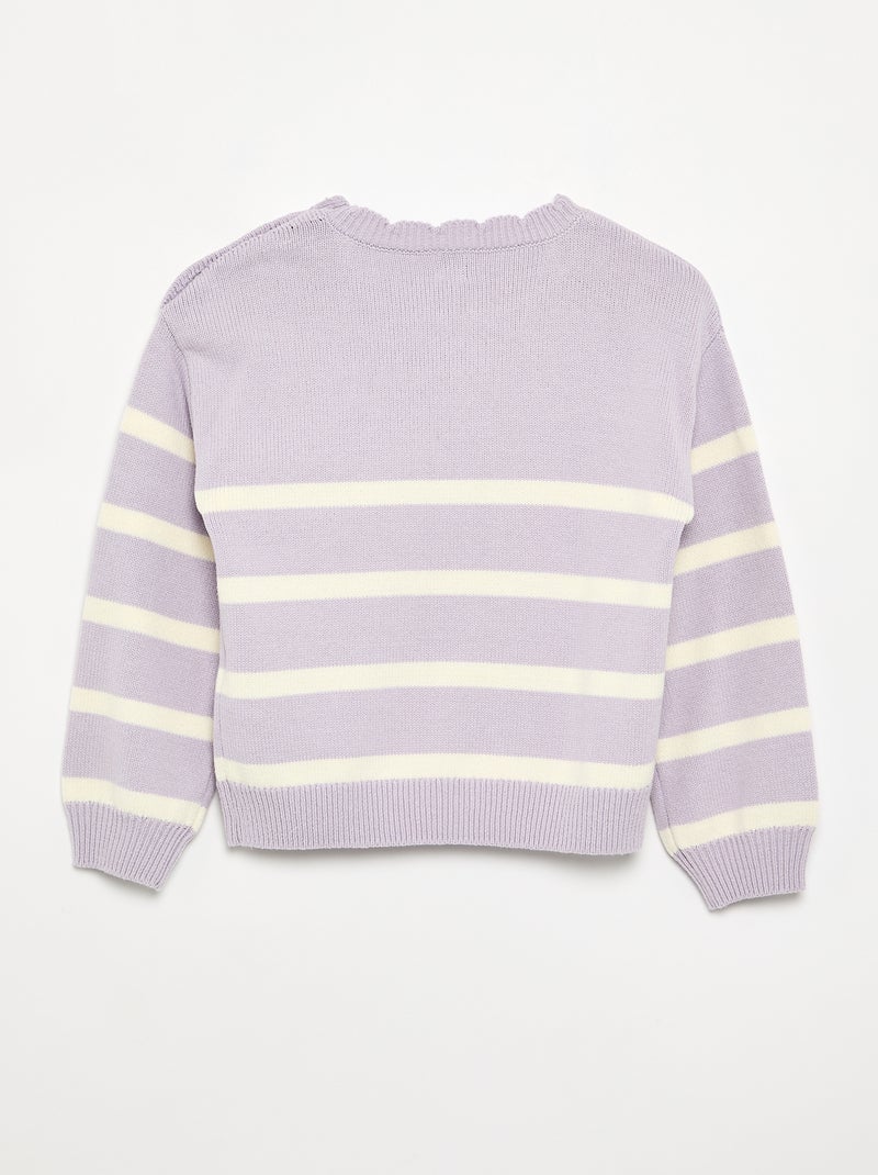 Pullover mit Schulterknöpfen Lila - Kiabi