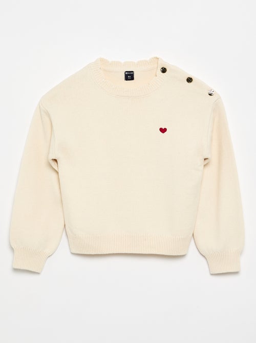 Pullover mit Schulterknöpfen - Kiabi