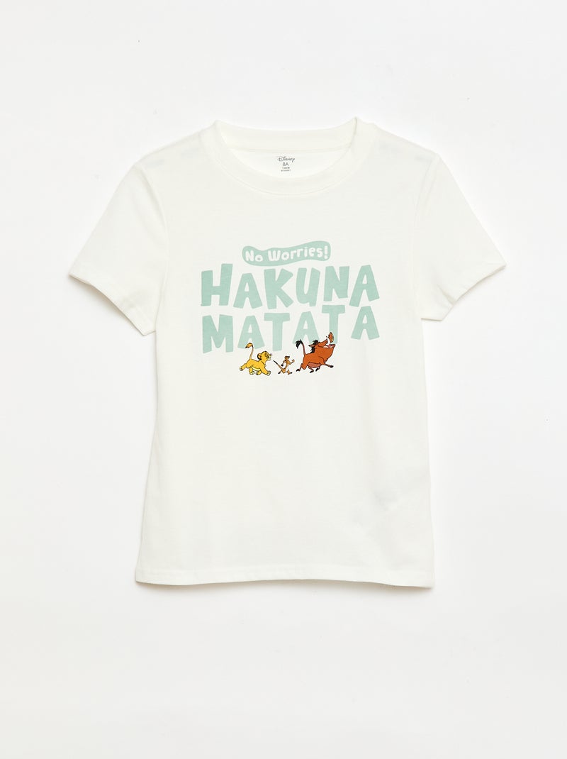 Pyjama 2 pièces 'Disney' short + T-shirt Blanc - Kiabi