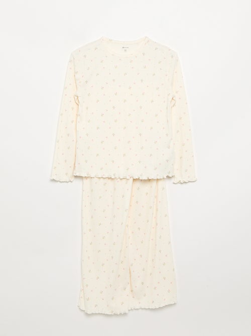 Pyjama 2 pièces en maille pointelle - Kiabi
