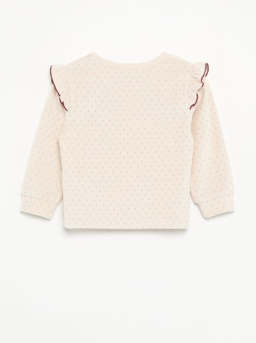 Pyjama 2 pièces en velours - Sweat avec volants aux emmanchures + pantalon - Kiabi Pyjama 2 pièces en velours - Sweat avec volants aux emmanchures + pantalon - Kiabi