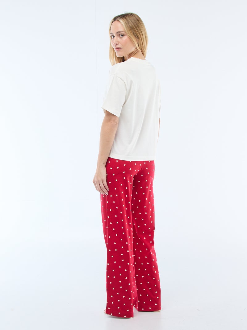 Pyjama 2 pièces imprimé 'Minnie' Blanc/rouge - Kiabi