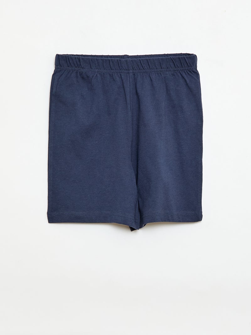 Pyjama 2 pièces short + T-shirt Bleu - Kiabi