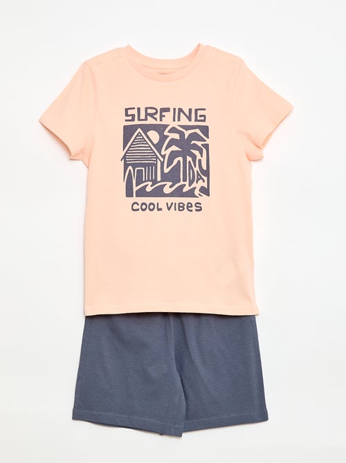 Pyjama 2 pièces short + T-shirt - Kiabi