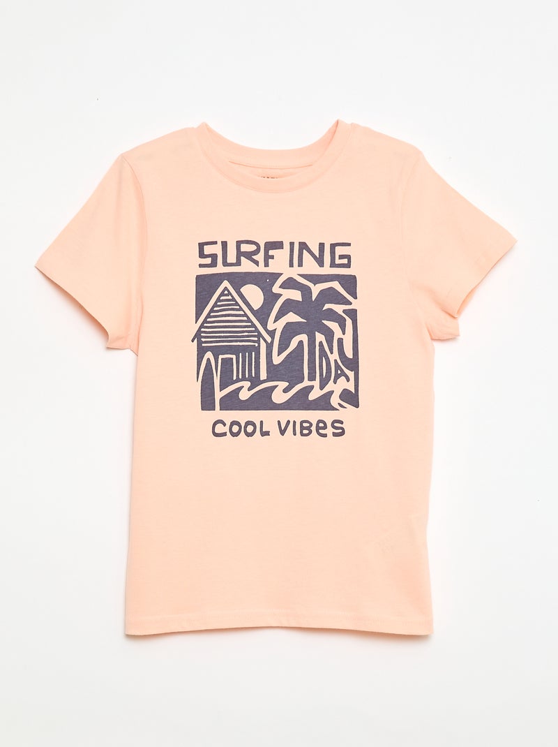 Pyjama 2 pièces short + T-shirt Orange - Kiabi