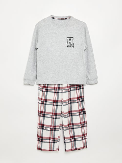 Pyjama 2-teilig - Langarm-T-Shirt + Hose - Kiabi