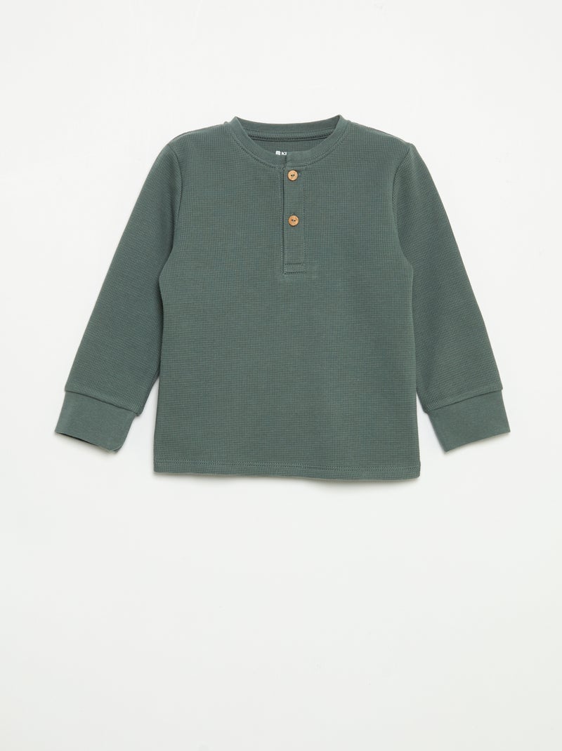 Pyjama 2-teilig - Langarm-T-Shirt + Hose Grün - Kiabi