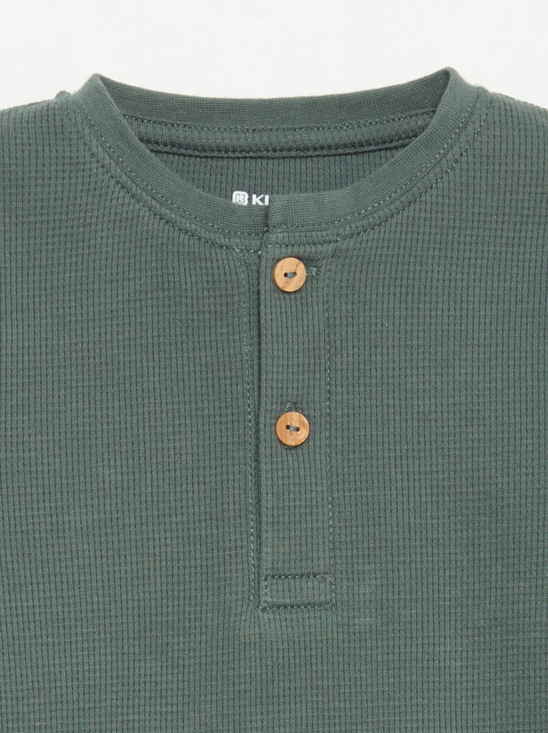 Pyjama 2-teilig - Langarm-T-Shirt + Hose Grün - Kiabi