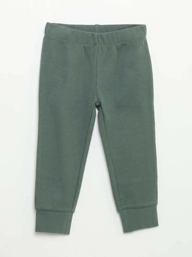 Pyjama 2-teilig - Langarm-T-Shirt + Hose Grün - Kiabi