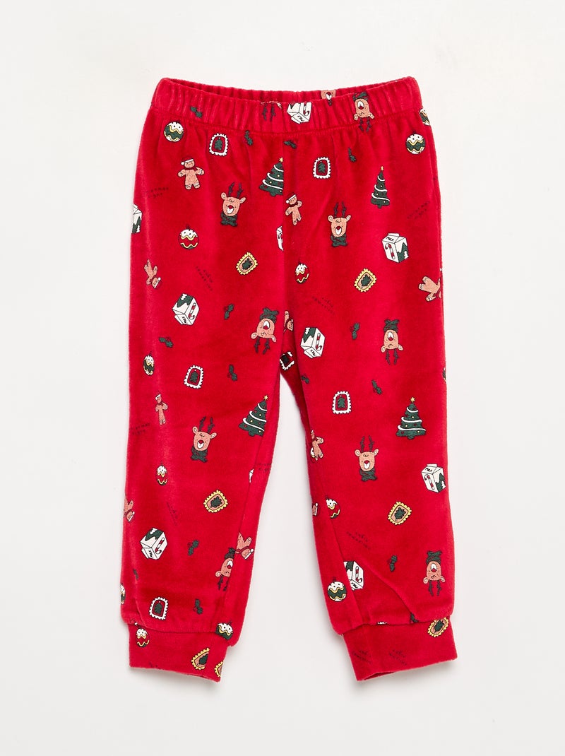 Pyjama 2-teilig - Sweatshirt + Hose Rouge - Kiabi