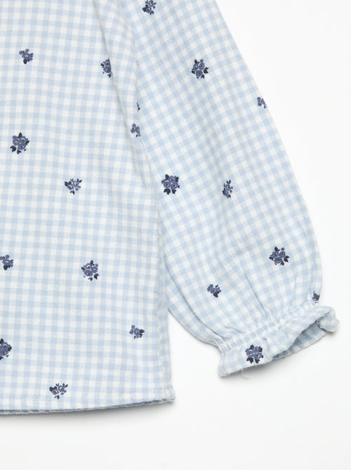 Pyjama 2-teilig aus Flanell - Oberteil geknöpft + Hose - Kiabi Pyjama 2-teilig aus Flanell - Oberteil geknöpft + Hose - Kiabi
