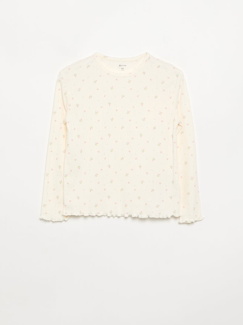 Pyjama 2-teilig aus Pointelle-Strick Beige - Kiabi