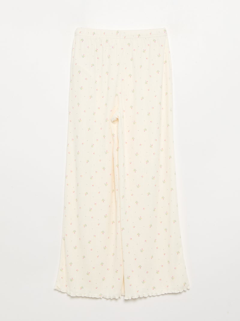 Pyjama 2-teilig aus Pointelle-Strick Beige - Kiabi