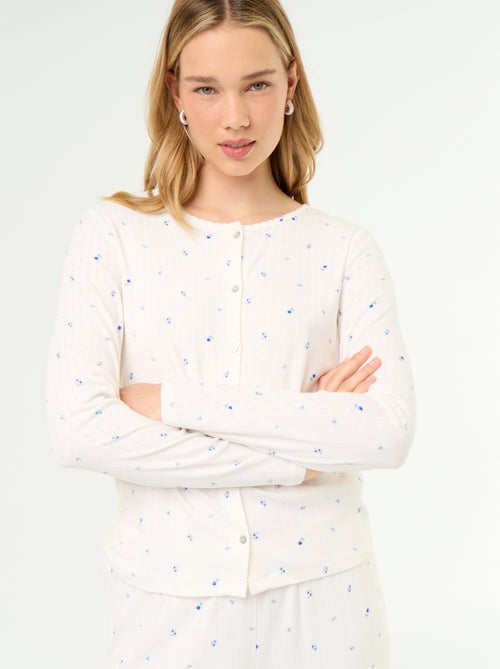 Pyjama 2-teilig aus Pointelle-Strick – Oberteil + Hose - Kiabi