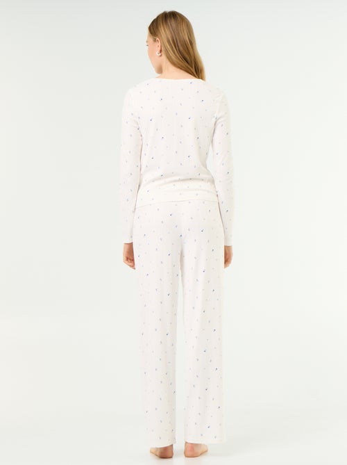 Pyjama 2-teilig aus Pointelle-Strick – Oberteil + Hose - Kiabi