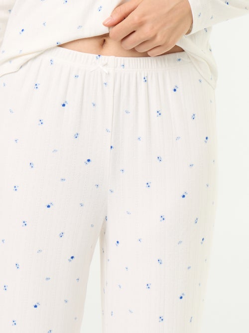 Pyjama 2-teilig aus Pointelle-Strick – Oberteil + Hose - Kiabi
