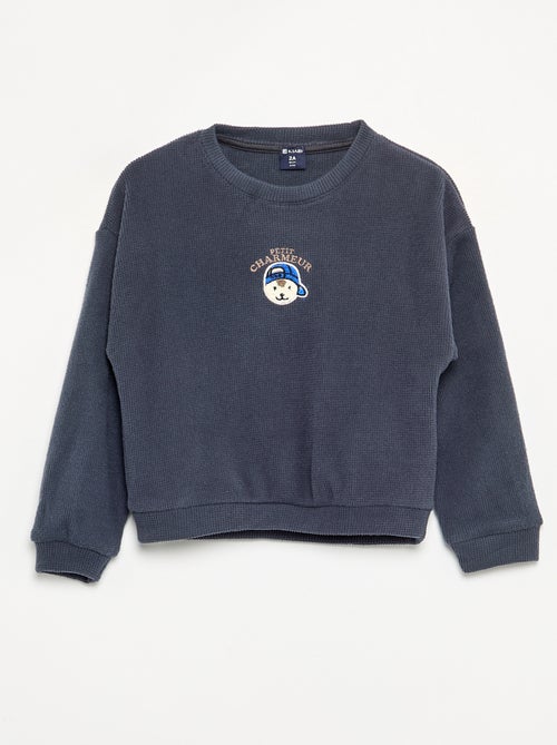 Pyjama 2-teilig aus Waffelstrick – Sweatshirt + Hose - Kiabi