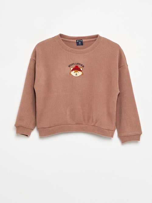 Pyjama 2-teilig aus Waffelstrick – Sweatshirt + Hose - Kiabi