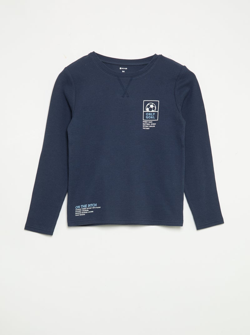 Pyjama 2-teilig – Langarm-T-Shirt + Hose Blau - Kiabi