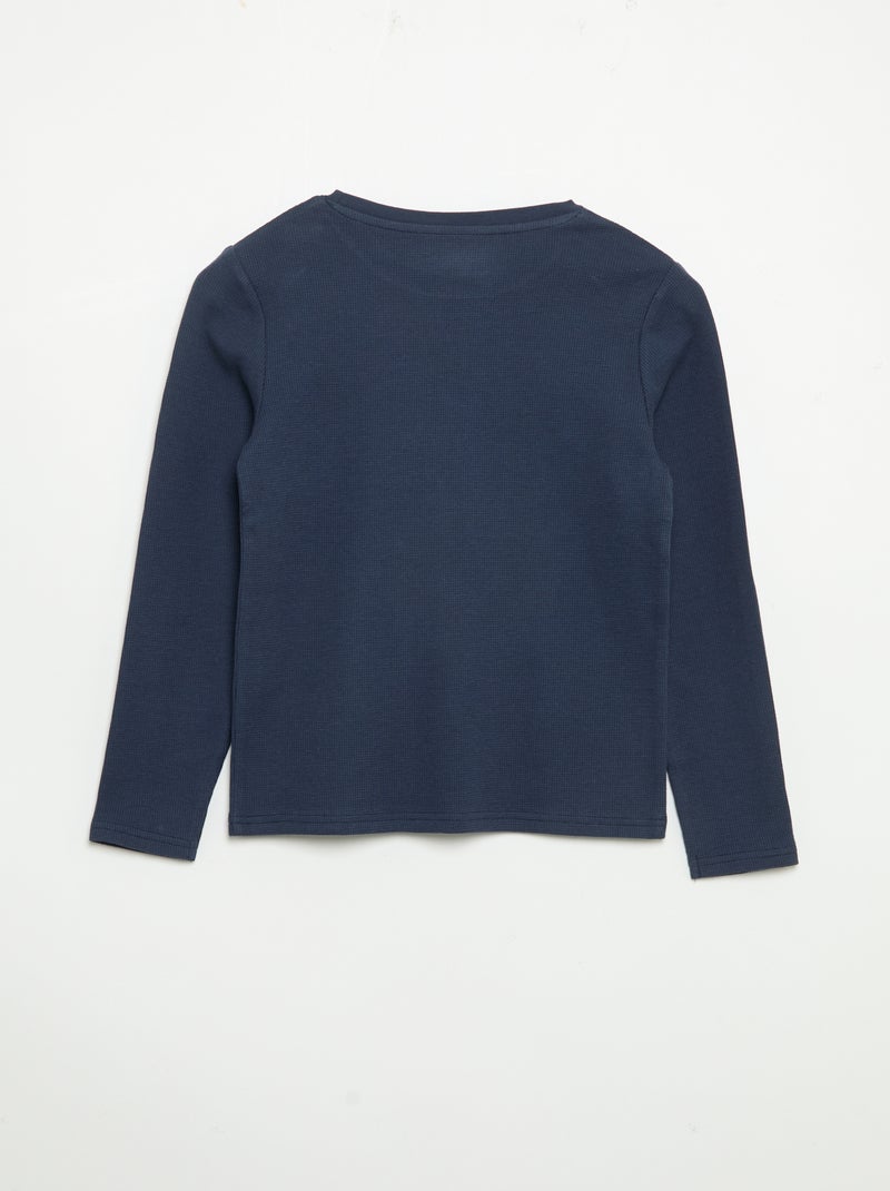 Pyjama 2-teilig – Langarm-T-Shirt + Hose Blau - Kiabi