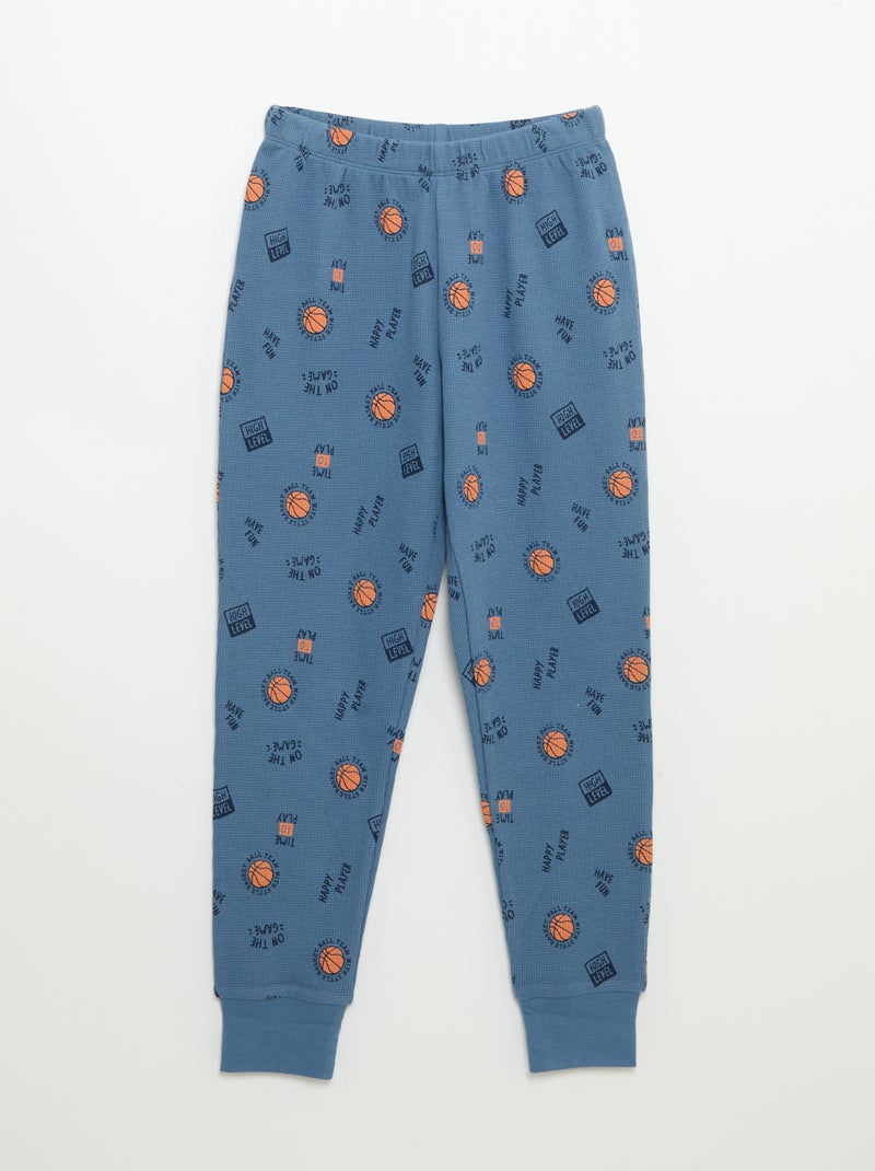 Pyjama 2-teilig – Langarm-T-Shirt + Hose Blau - Kiabi