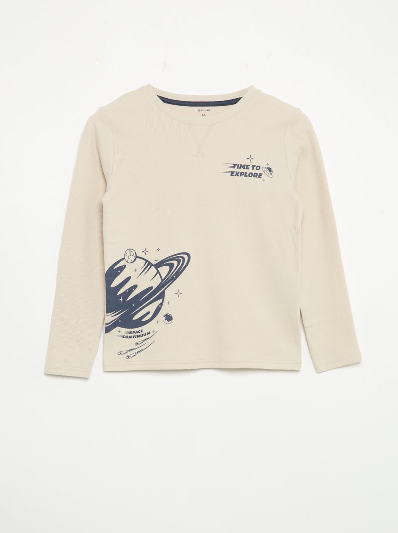 Pyjama 2-teilig – Langarm-T-Shirt + Hose Grau - Kiabi
