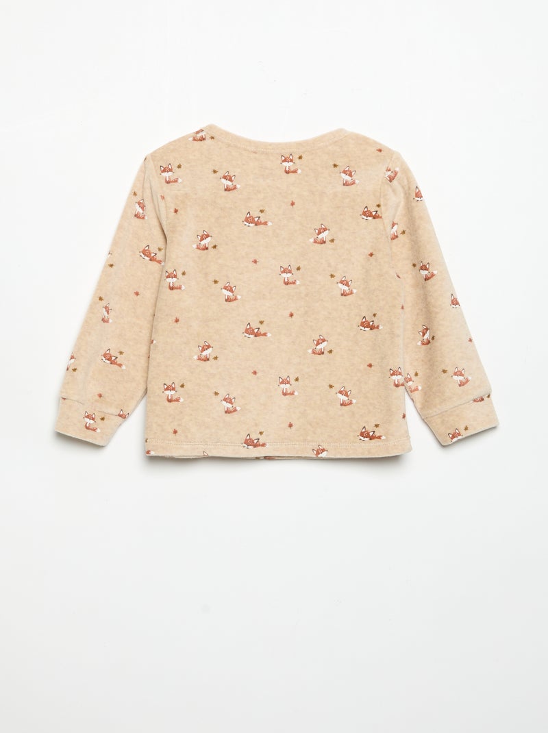 Pyjama 2-teilig – Sweatshirt + Hose Beige - Kiabi