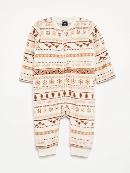 Pyjama bébé fille et garçon 'Noël' en polaire - Kiabi