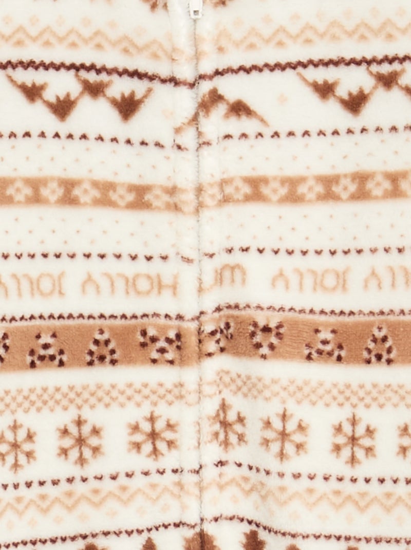 Pyjama bébé fille et garçon 'Noël' en polaire Blanc - Kiabi