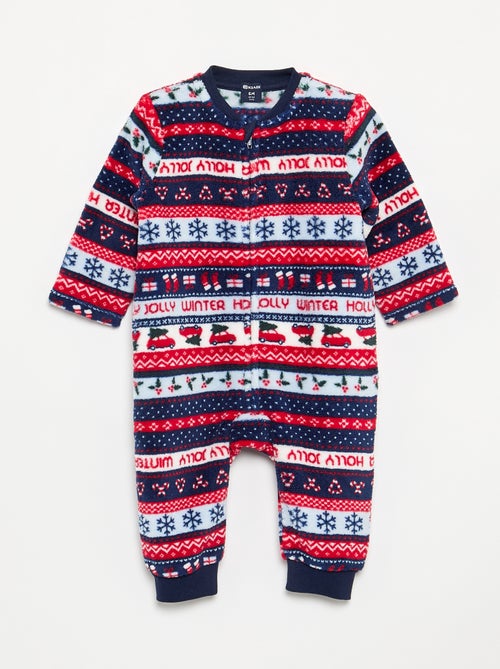 Pyjama bébé fille et garçon 'Noël' en polaire - Kiabi