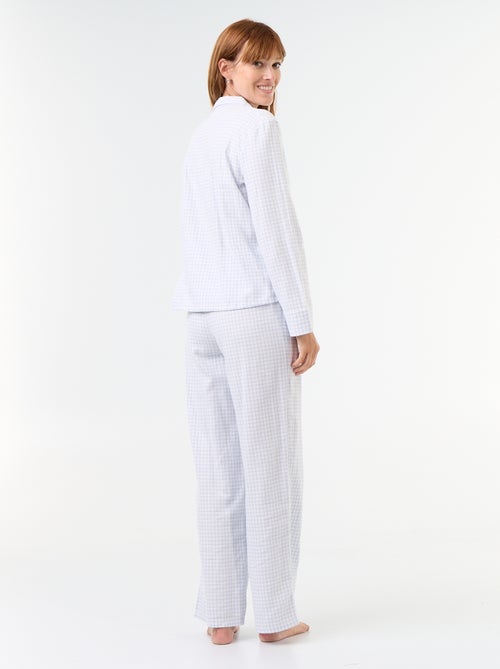 Pyjama chemise + pantalon à motif - 2 pièces - Kiabi